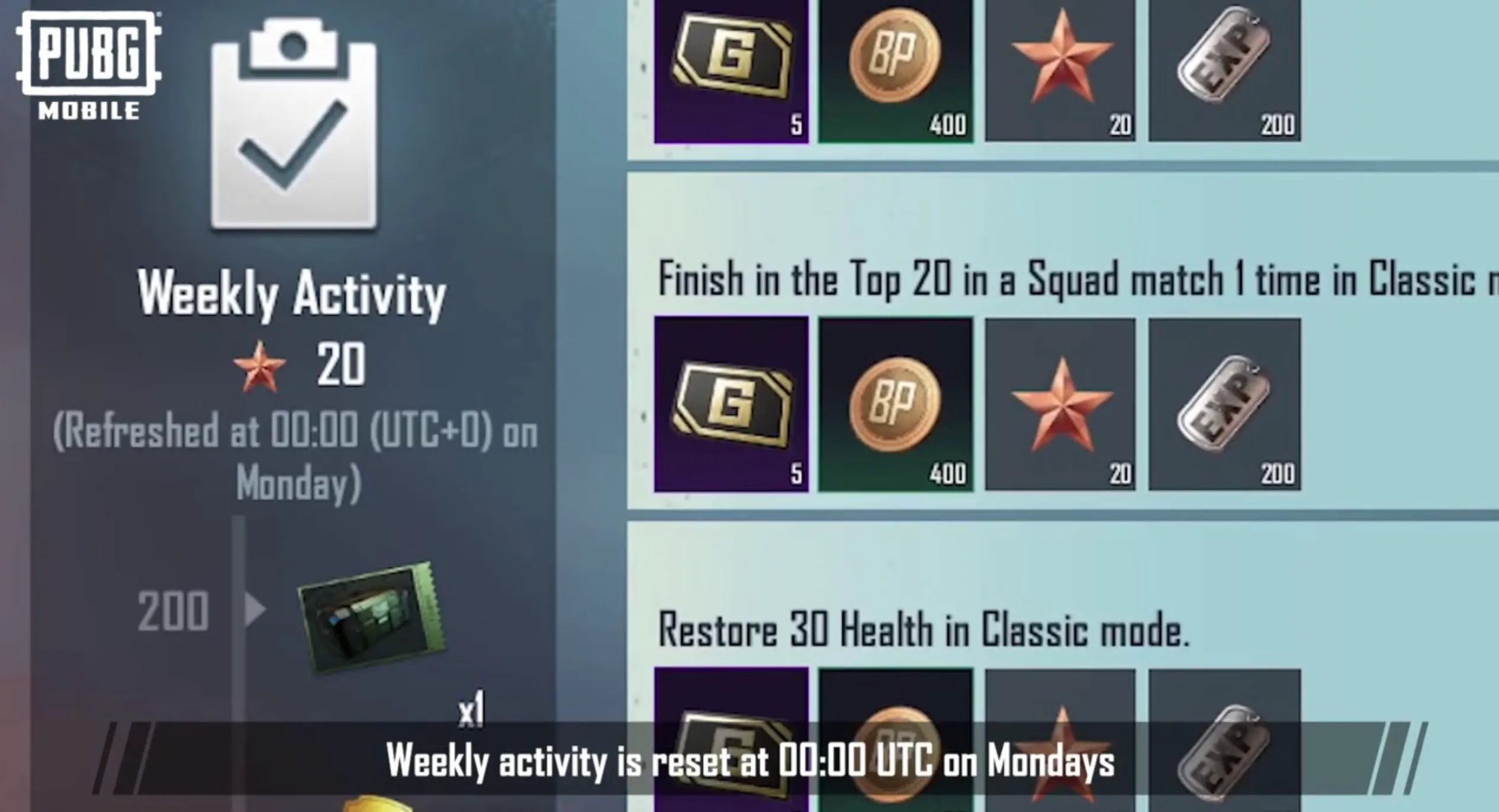 daily missions pubg mobile